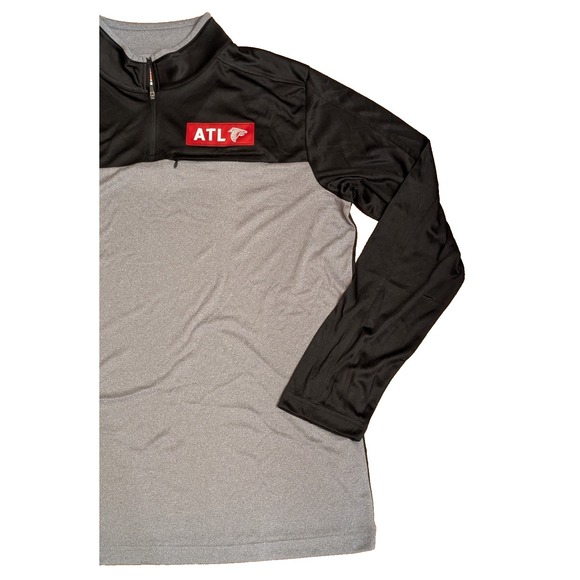 Atlanta Falcons  Men's XL 1/4 ZIP Long sleeve Gray & Black NFL Team Apparel, NWT - Picture 6 of 12